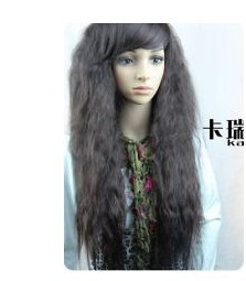 2013 charming popular new black curly long women's wig+ free weaving cap(China (Mainland))
