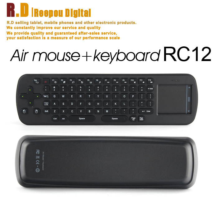 New RC12 Wireless 2.4GHz Air Mouse + Touchpad Handheld Keyboard Combo for Android TV BOX Dongle mini PC TV Player(China (Mainland))