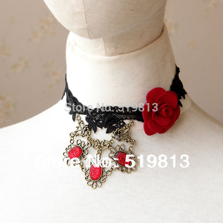Jewlery Accessories Gothic sexy Lolita Lace Black Choker necklace Jewelry hot selling on alibaba 