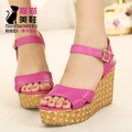 Duomaomao u.s. shoe 2013 women's platform wedges platform shoes hasp sandals wood