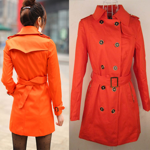 Fashion women's double breasted trench female medium-long outerwear slim coat Factory Price : 14.9 usd JUST FOR 3 Days(China (Mainland))