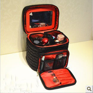 2018 Seam Line Grid Cosmetic Bag Makeup Multi Purpose Clutch Portable Cosmetic Bag Makeup Make Up Kit Cosmetics Case Storage Travel Large Capacity