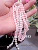 50L'' Beautiful Pink Jade And FW Pearl Beads Necklace/Sash
