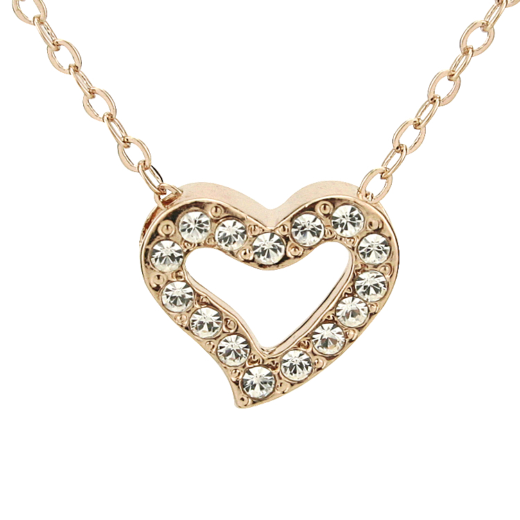 Small peach heart chain cutout rose gold necklace short design female jewelry(China (Mainland))