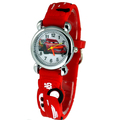 Free & Drop Shipping! Red Lovely 3D Cartoon Car Watch Children Kids Girls Boys Students Quartz Wristwatches