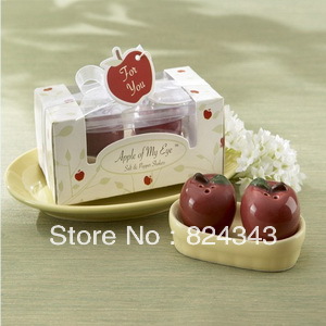 FREE SHIPPING+Wedding Favors Apple of My Eye Salt&Pepper Shakers +150sets/lot(China (Mainland))