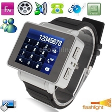 i3 Black, Watch Mobile Phone with Camera, Torch Bluetooth FM Touch Screen Watch Mobile phone, Quad band, GSM 900 / 1800MHz
