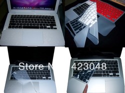 3pcs/lot,FULL Black Keyboard Skin Cover Case for New Macbook PRO 13" 13.3 (A1278,A1342),cover up palm rest area,free shipping(China (Mainland))