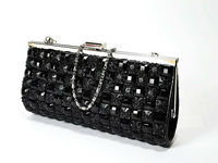 New mini crystal chain grid purse handbag shoulder bag