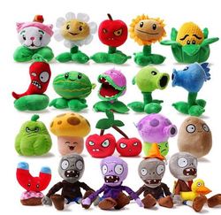 Free Shipping 10cm-26cm Full Set Good quality Plants VS . Zoombies Plush Toy Dolls Belt Sucker,Child Gift Plants vs Zombies Doll(China (Mainland))
