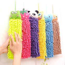 Free shipping!!!Hotsell Retail Creative Multi-color Cartoon Chenille Hand Towel/Cartoon Kitchen Hanging Towel 2pcs/lot R-0157(China (Mainland))
