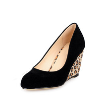 2013 women’s shoes leopard print bag cattle velvet wedges casual cowhide single shoes ol women’s shoes work shoes 52 – 5