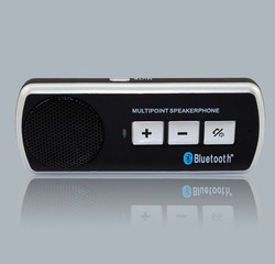 Wireless Bluetooth hands free car kit sun visor board speaker phone bluetooth large loud speaker with voice report Free shipping(China (Mainland))