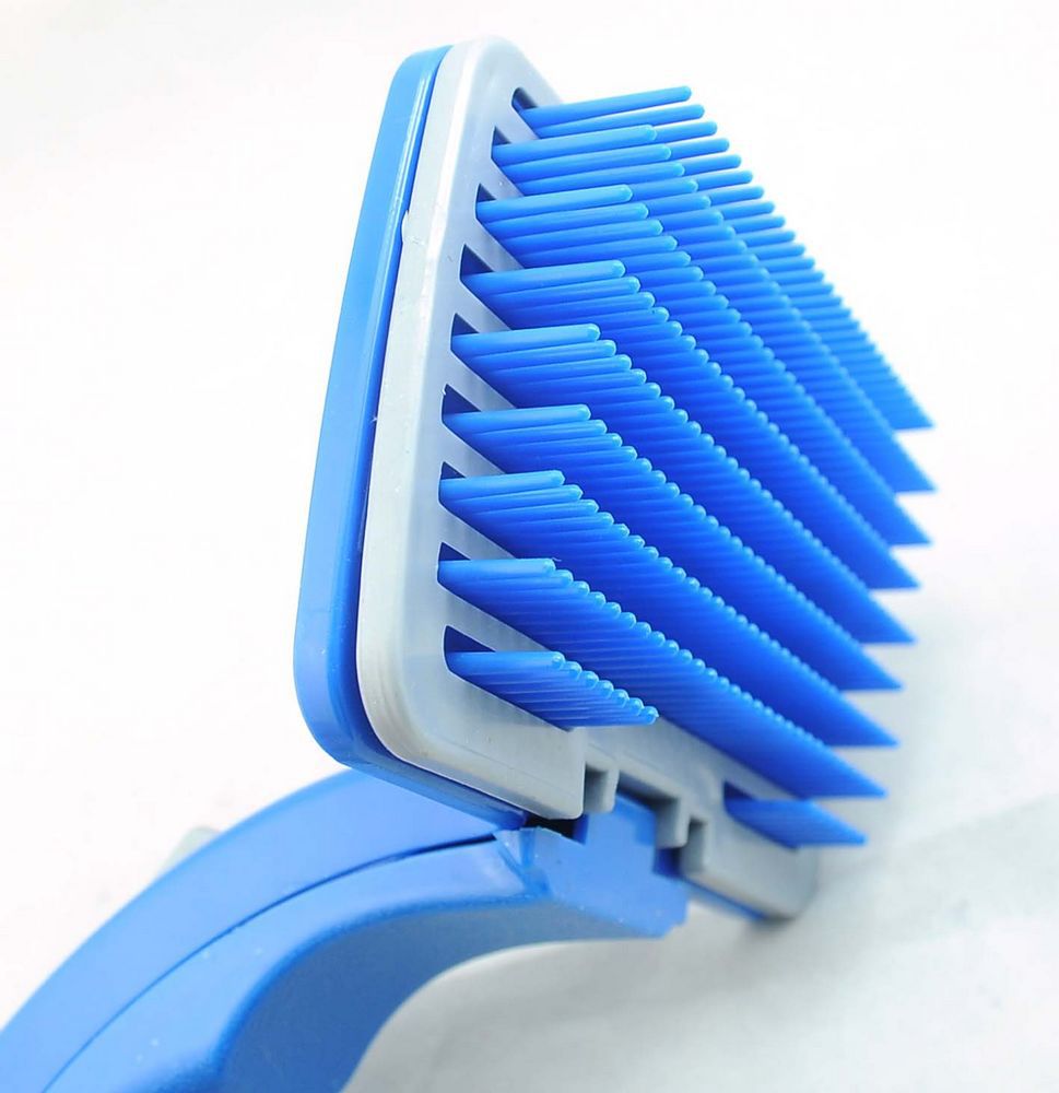 BLUE! Very Gentle Dog gyman Dog Grooming Slicker Self cleaning Large Brush DOG CAT USES PB03(China (Mainland))