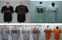 5-10days Free shipping Cheap San Francisco Giants #55 Tim Lincecum cool base cream,orange,grey,black baseball jersey(China (Mainland))
