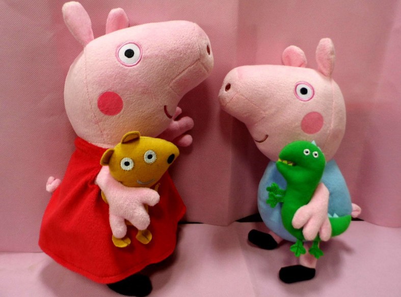 Retail peppa pig plush toys with teddy bear george pid plush toy free shipping(China (Mainland))
