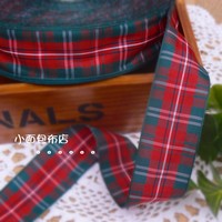 DIY Hair accessory plaid tartan check style ribbon / webbing   (width 4cm )