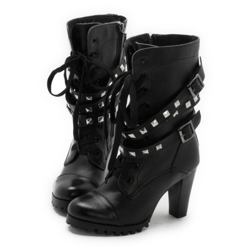 Hot-selling handsome leather all-match high-heeled boots genuine leather boots medium-leg boots women's shoes(China (Mainland))
