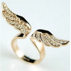 17mm size Fashion Exquisite Rhinestone angel wing Ring Jewelry for women XY R81 17mm size