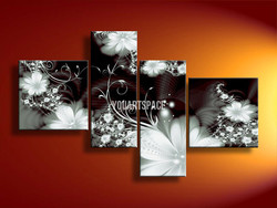 4 Piece Wall Art Modern Abstract Fresh Look Color Symphony Of Flowers Oil Painting On Canvas Pop Home Decor Online Artwork(China (Mainland))