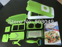 Nicer Dicer Plus Vegetables Fruits Dicer Food Slicer Cutter Containers Chopper Peelers Set of 12 kitchen tools(China (Mainland))