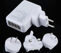 4 Port USB AC Adapter with US / EU / UK / AU Plug Wall Charger for ipad iphone 4s 5 Samsung Galaxy S2 S3 S4 i9500