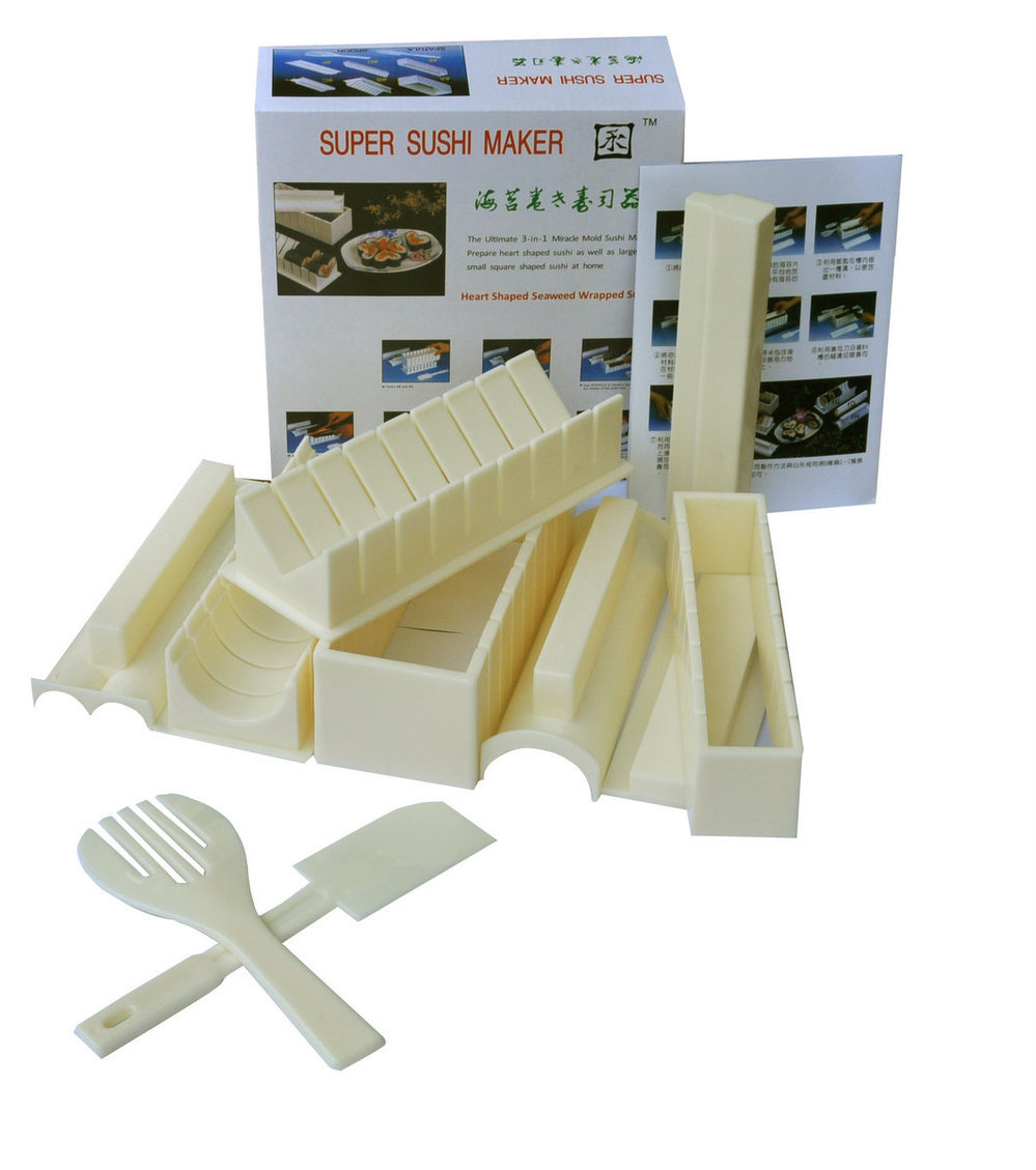 Hot sell ! Free shipping sushi mold ,easy sushi maker kit rice mold making Set with knife ,DIY cutter(China (Mainland))