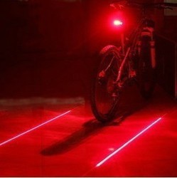 New Bicycle Cycling Laser Tail Light (2 Laser + 5 LED) Bike Safety Back Rear Led Red Light Lamp Free shipping Drop shipping(China (Mainland))