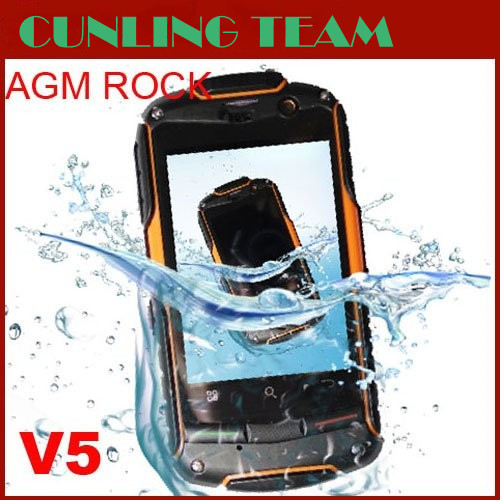 AGM ROCK V5 + new upgrades Waterproof Dustproof Shockproof Android 3G Mobile Phone dual core 512MB RAM 4GB ROM Support GPS(China (Mainland))