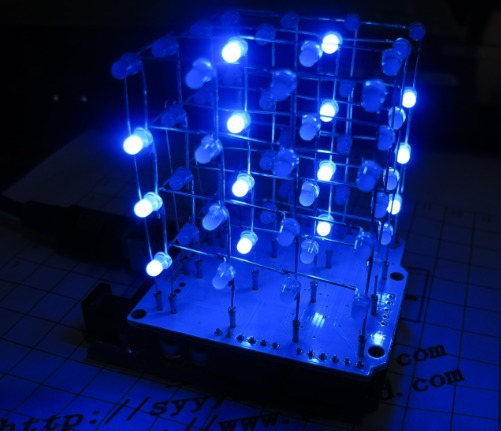 CUBE4 3D LED Light Cube Arduino Fun light Cube 4 * 4 * 4 module parts(China (Mainland))