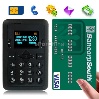 M1 Black Single Sim card Single standby GPRS Mobile Positioning Mini Mobile Phone Quad band Network
