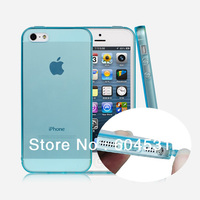 For iPhone 5 transparent style TPU case with dust plug 500 pcs/lot mix color Free shipping by Fedex