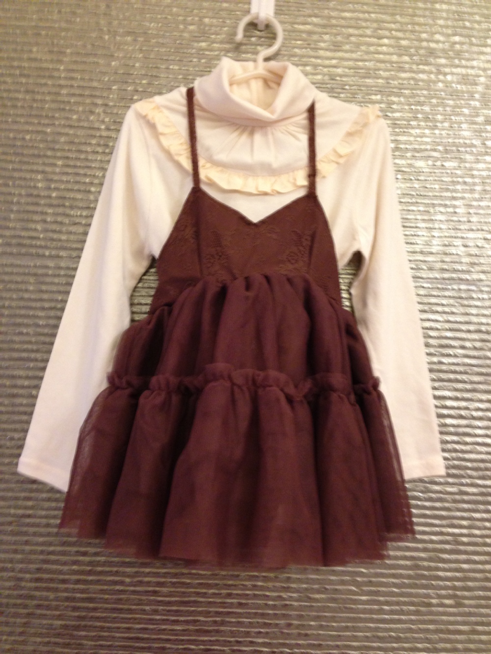 Amber pure authentic Korean goods imported from South Korea children's wear t-shirt + Coffee Dress (two)(China (Mainland))