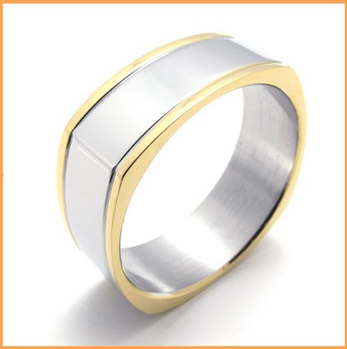 US Size 7#--11# 316L Stainless Steel Gold Plated Men Ring for Best Gift(China (Mainland))
