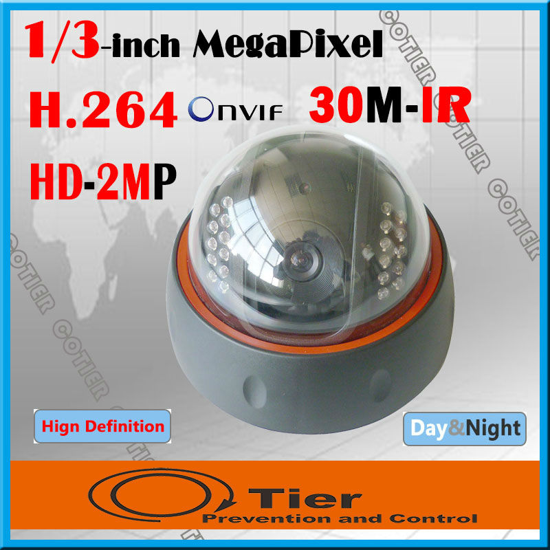 COTIER TV-534H/IP 2MP HD CMOS 1/3 Megapixel Engineering Plastic Shell 30m IR Two Way Audio Dome Security IP Camera(China (Mainland))
