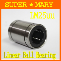 Wholesale 20pcs LM25UU Linear Motion Ball Bushing bearing for 25mm shaft Built-in Rubber Seals MB042#20(China (Mainland))