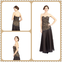 2013 The Latest Black Sexy Sweetheart Beaded Chiffon Evening Dress ZR12413