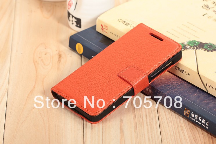 DHL free shipping 50pcs /lot Litchi grain genuine leather flip pouch case cover accessory for mobil phone blackberry Z10 BB(China (Mainland))
