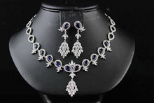 Merlons zircon crystal marriage accessories necklace set female chain sets jewelry