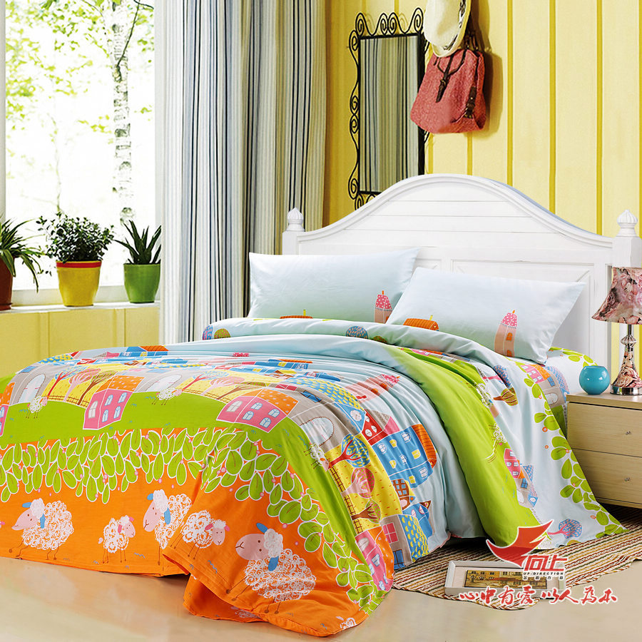 5m1.8m Home textile bedding child cartoon bed sheets slanting 100% ...