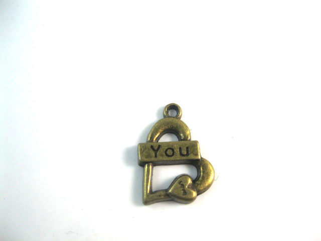 Antique Bronze Plated Free Shipment Heart Shape Pendant Alloy Charms Fit Necklace DIY a627(China (Mainland))