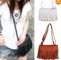 Fashion Fringe Tassel Shoulder Messenger Bag Hand Style Women lady Satchel free shipping 1Pcs/Lot W1244