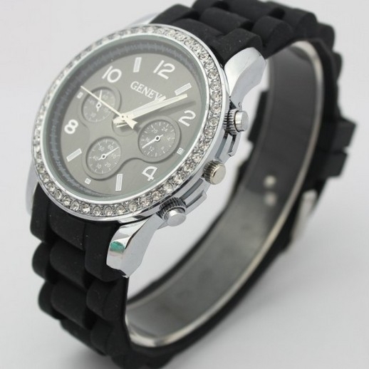 2013 NEW Hot brand Fashion Unisex Style watch Dial over drilling jelly watch silicone watch quartz watch for women men(China (Mainland))