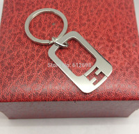 Wholesale Men's 316L Stainless Steel Keychain Key Ring in Silver color with FF Letter Free Shipping