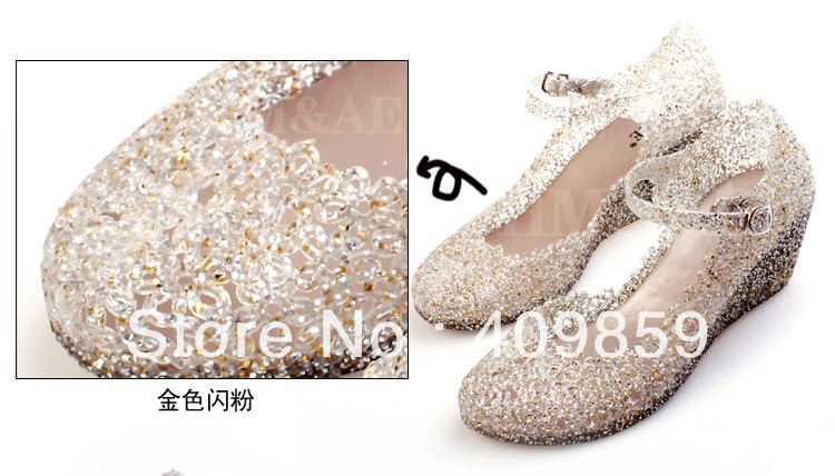 Free shipping Women's Sandals Fashion Within the higher Cut-outs wedgies Crystal Casual Sandals Sequin Bird's Nest shoes(China (Mainland))