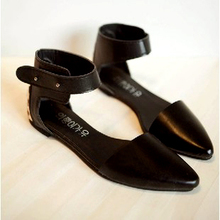 New Arrival Women Summer Fashion Pointed Toe Flats Roman PU Leather + Real Horsehair Sandals,Free Shipping