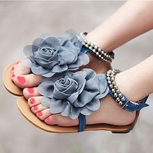 New Arrival Women Summer Sweet Flower Sandals Comfortable Flat Shoes,Free Shipping
