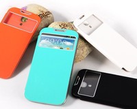 Free shipping WHOLESALE for samsung galaxy s4 i9500 flip leather cover with sleep function with stander 6 colors retial packing