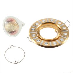 New MR16 220V 35W LED 102 Warm White Home Decor Spotlight Gold dropshipping(China (Mainland))