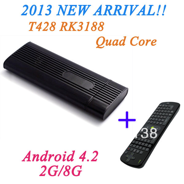 Rockchip RK3188 Quad Core Mini PC Android 4.2 TV Stick Box 2GB RAM 8GB ROM With Bluetooth 4.2 +RC11 Keyboard Air Mouse(China (Mainland))